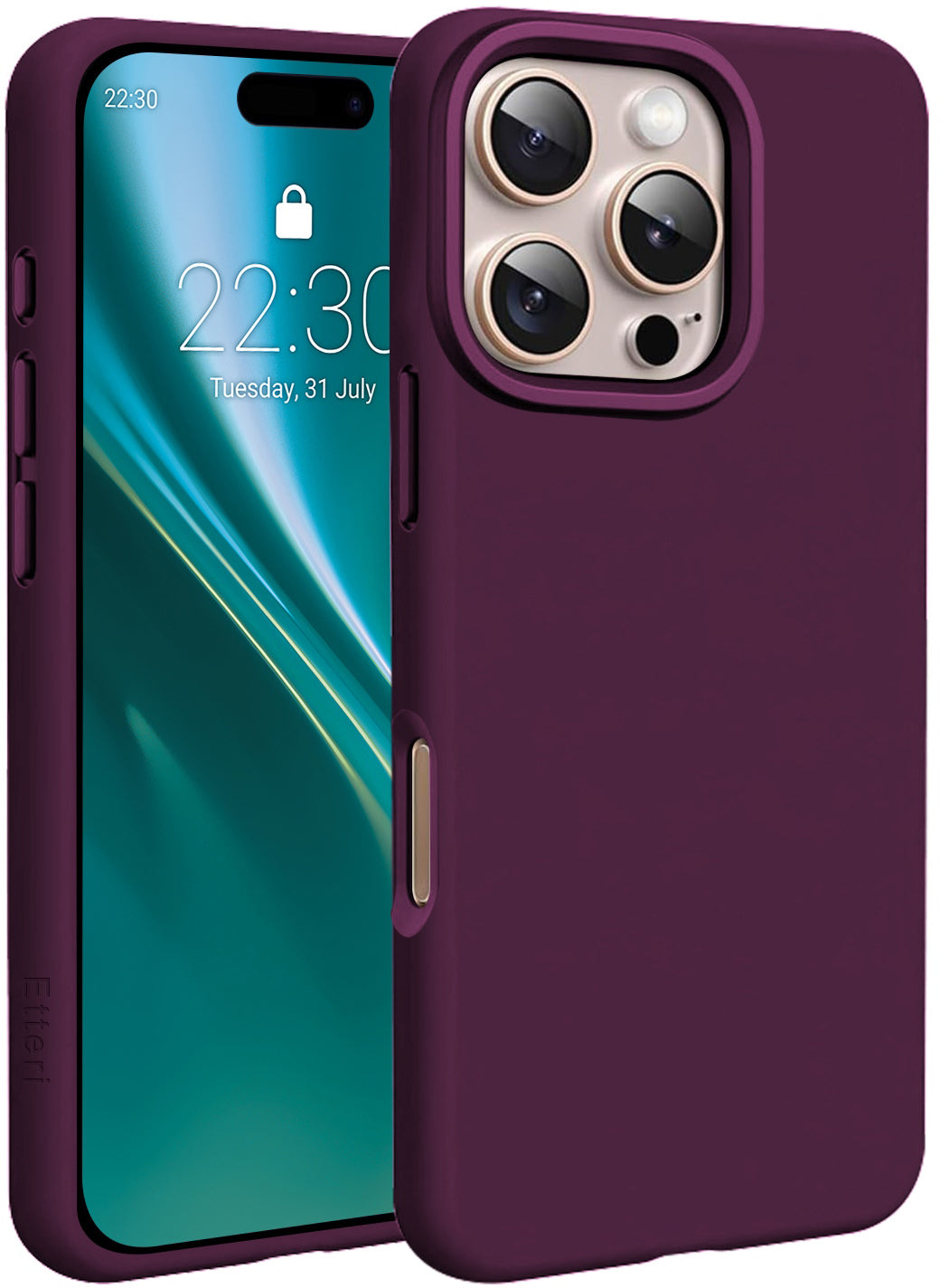 Capa MagSafe para Apple iPhone 16 Pro, Etteri, Silicone Mag, Vinho