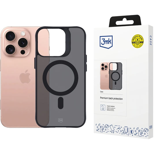Capa MagSafe para Apple iPhone 16 Pro Max, 3MK, Smoke MagCase, Preto