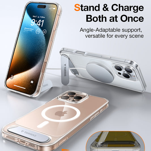 Capa MagSafe para Apple iPhone 16 Pro, Torras, Pstand, Transparente
