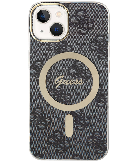 Capa MagSafe para Apple iPhone 15, Guess, 4G IML, Preta GUHMP15SH4STK