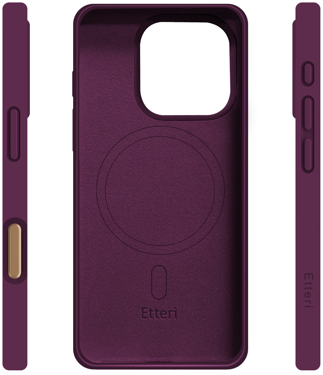 Capa MagSafe para Apple iPhone 16 Pro, Etteri, Silicone Mag, Vinho