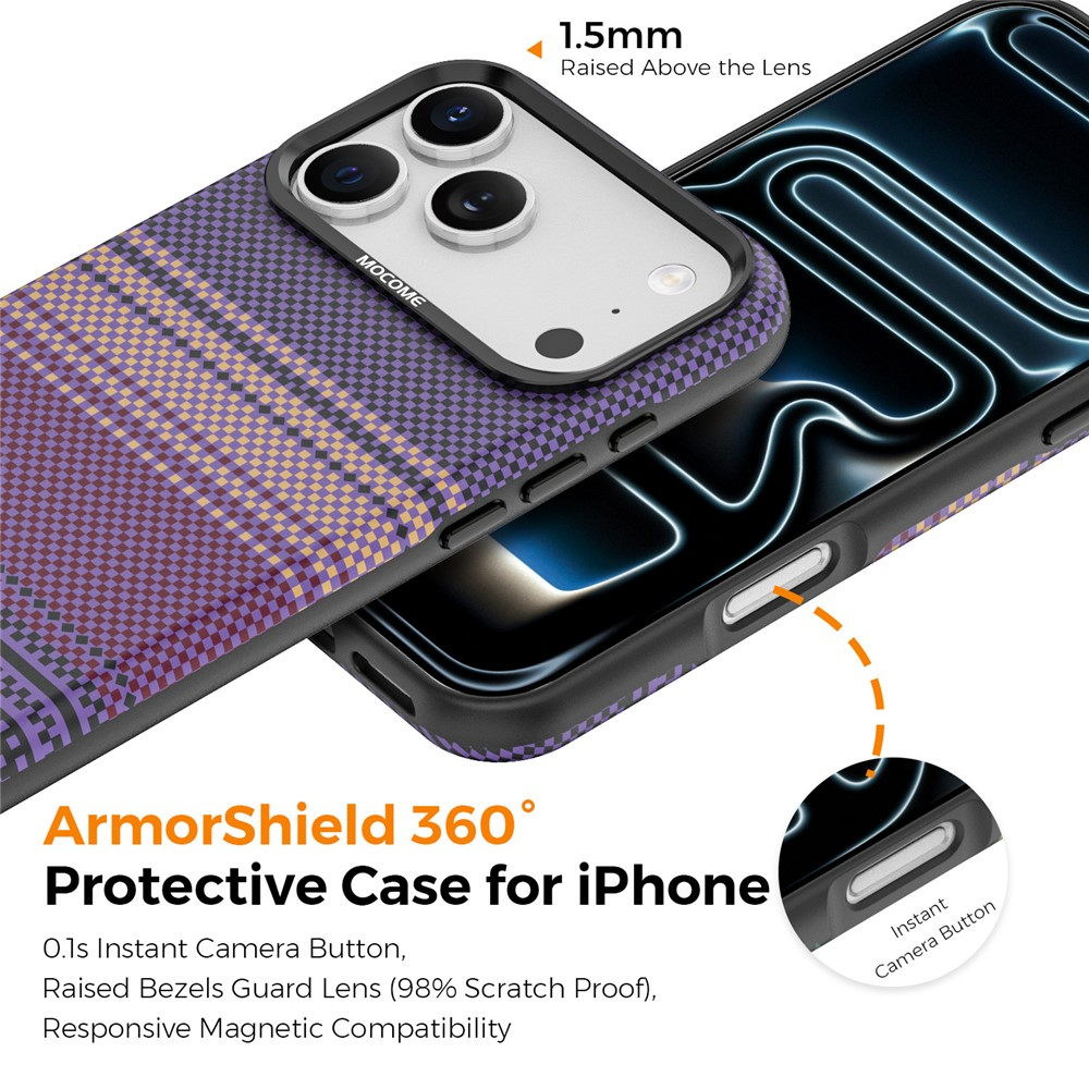 Capa MagSafe para Apple iPhone 17 Pro, OEM, Gradient Rainbow, Roxo