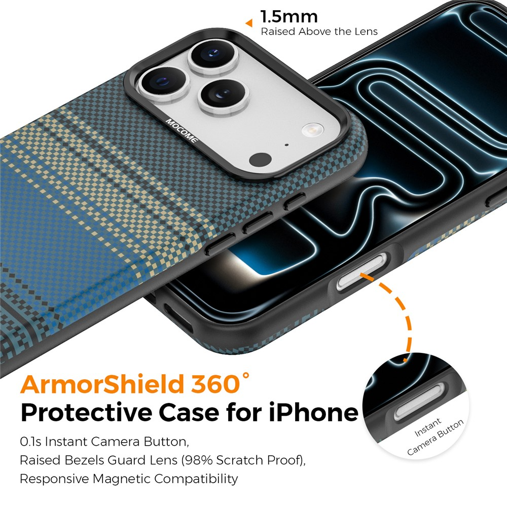 Capa MagSafe para Apple iPhone 17 Pro Max, OEM, Gradient Rainbow, Azul Marinho
