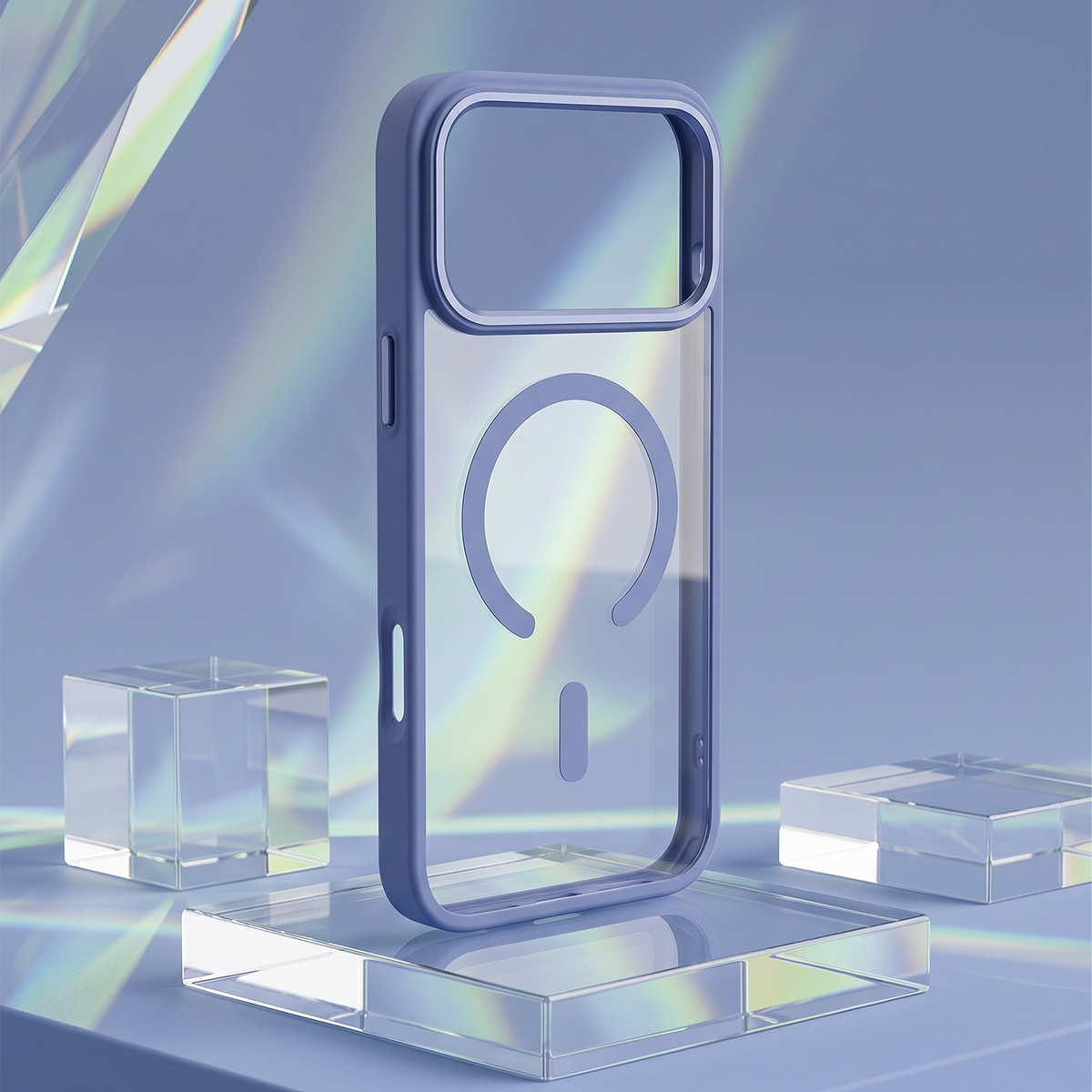 Capa MagSafe para Apple iPhone 18 Pro Max / 17 Pro Max, OEM, Cor Clear Mag, Azul
