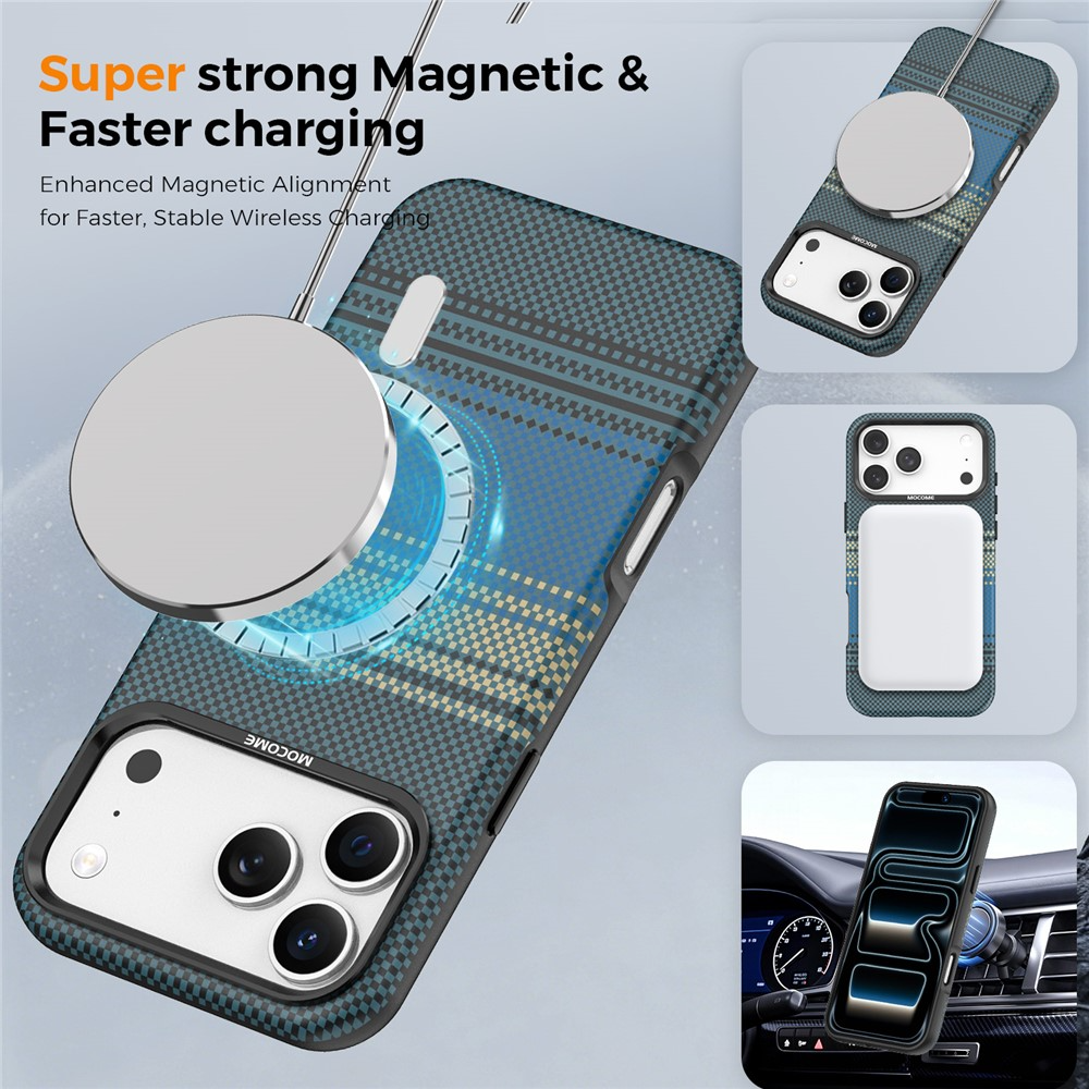 Capa MagSafe para Apple iPhone 17 Pro Max, OEM, Gradient Rainbow, Azul Marinho