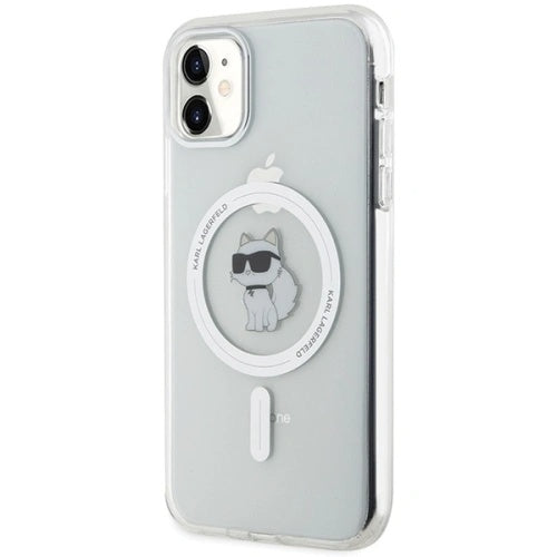 Capa MagSafe para Apple iPhone 11, Karl Lagerfeld, IML Metal Choupette's Head, Branca