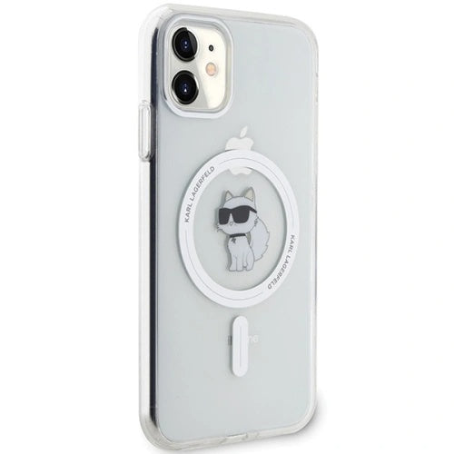 Capa MagSafe para Apple iPhone 11, Karl Lagerfeld, IML Metal Choupette's Head, Branca