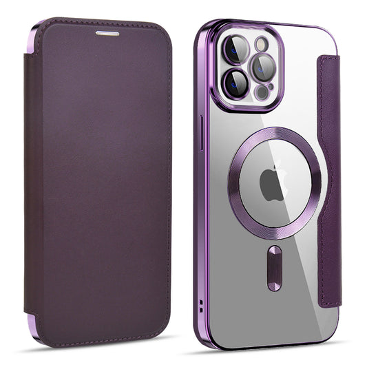 Capa MagSafe para Apple iPhone 11 Pro Max, Techsuit, SmartMag Book, Roxo