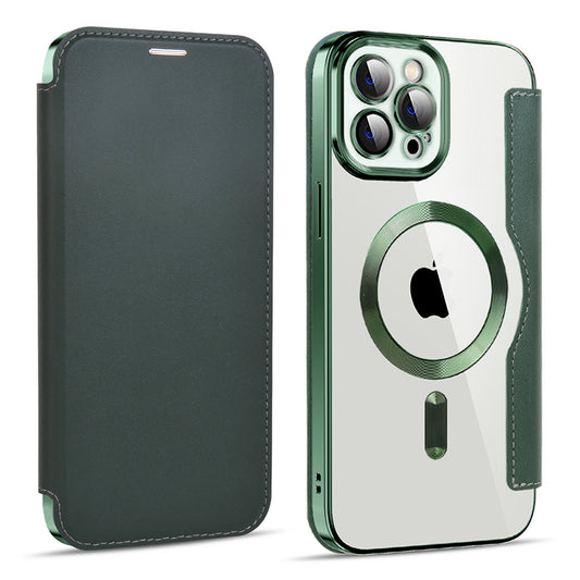 Capa MagSafe para Apple iPhone 11 Pro Max, Techsuit, SmartMag Book, Verde