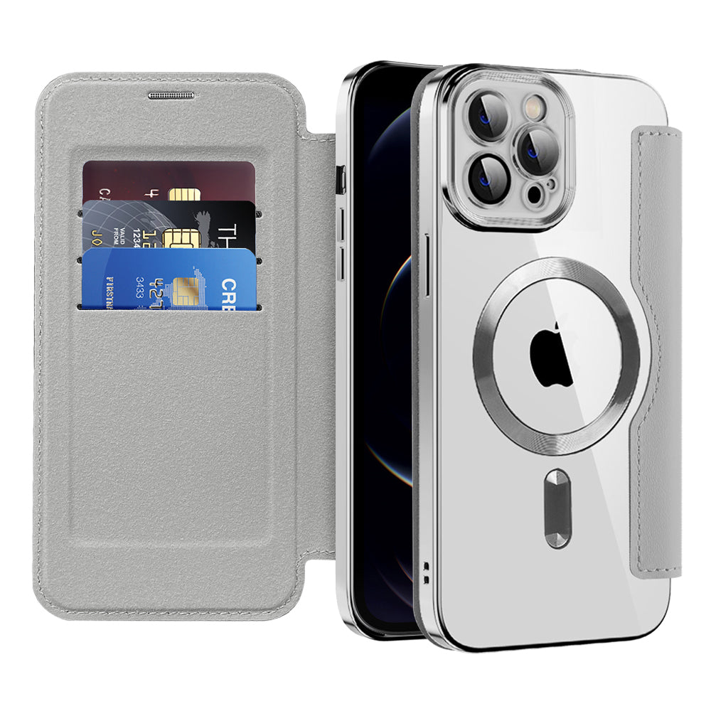 Capa MagSafe para Apple iPhone 12 Pro Max, Techsuit, SmartMag Book, Cinzento