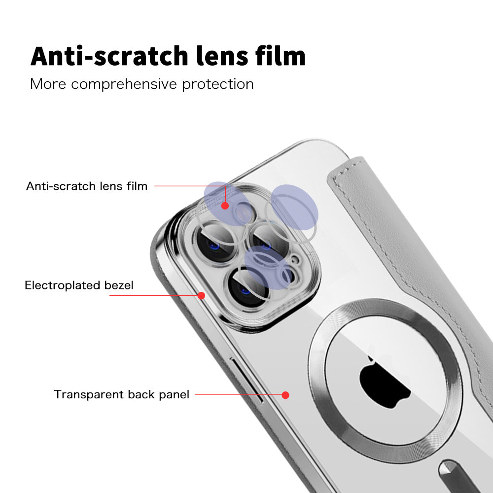 Capa MagSafe para Apple iPhone 12 Pro Max, Techsuit, SmartMag Book, Cinzento