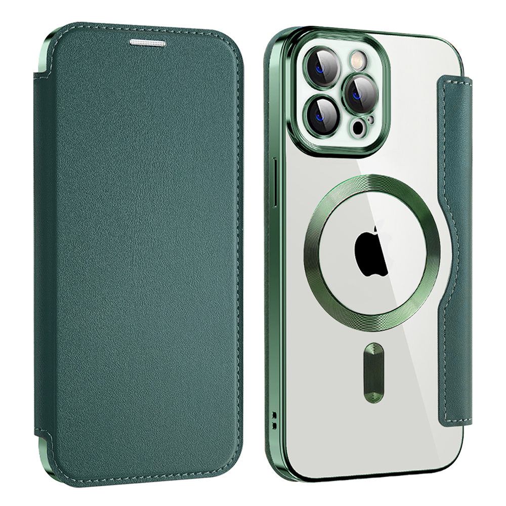 Capa MagSafe para Apple iPhone 12 Pro Max, Techsuit, SmartMag Book, Verde
