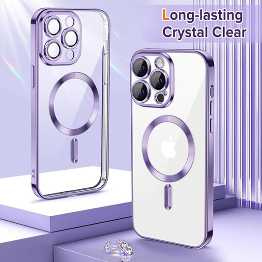 Capa MagSafe para Apple iPhone 12 Pro, Techsuit, Luxury Crystal, Roxo Claro