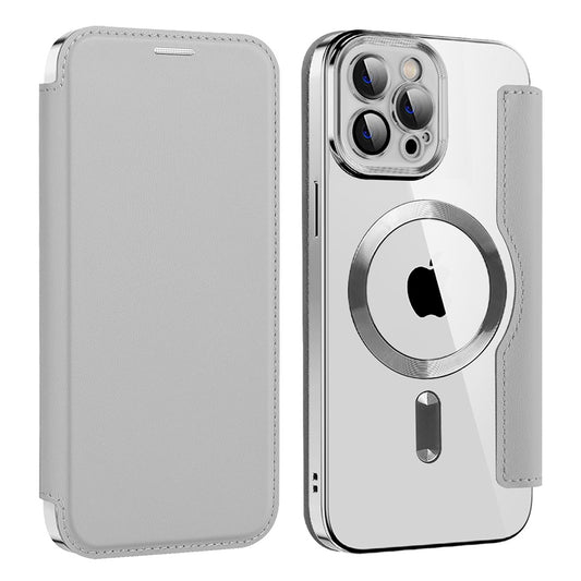 Capa MagSafe para Apple iPhone 12 Pro, Techsuit, SmartMag Book, Cinzento