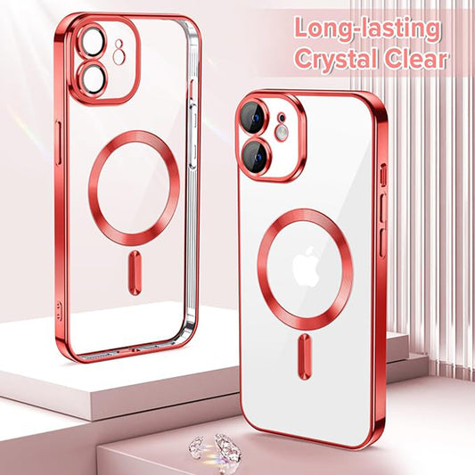 Capa MagSafe para Apple iPhone 12, Techsuit, Luxury Crystal, Vermelha