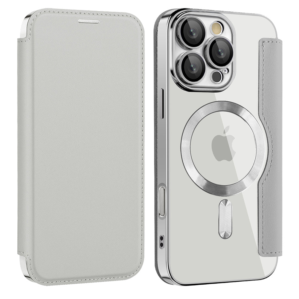 Capa MagSafe para Apple iPhone 12, Techsuit, SmartMag Book, Cinzento