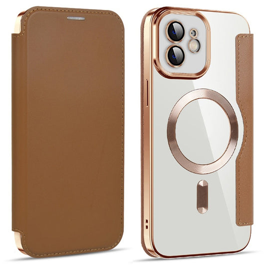 Capa MagSafe para Apple iPhone 12, Techsuit, SmartMag Book, Castanha
