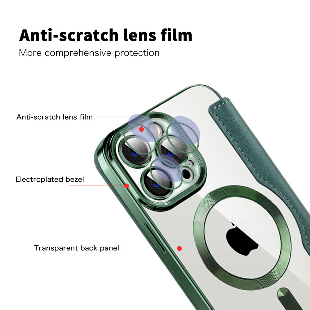 Capa MagSafe para Apple iPhone 13 Pro Max, Techsuit, SmartMag Book, Verde