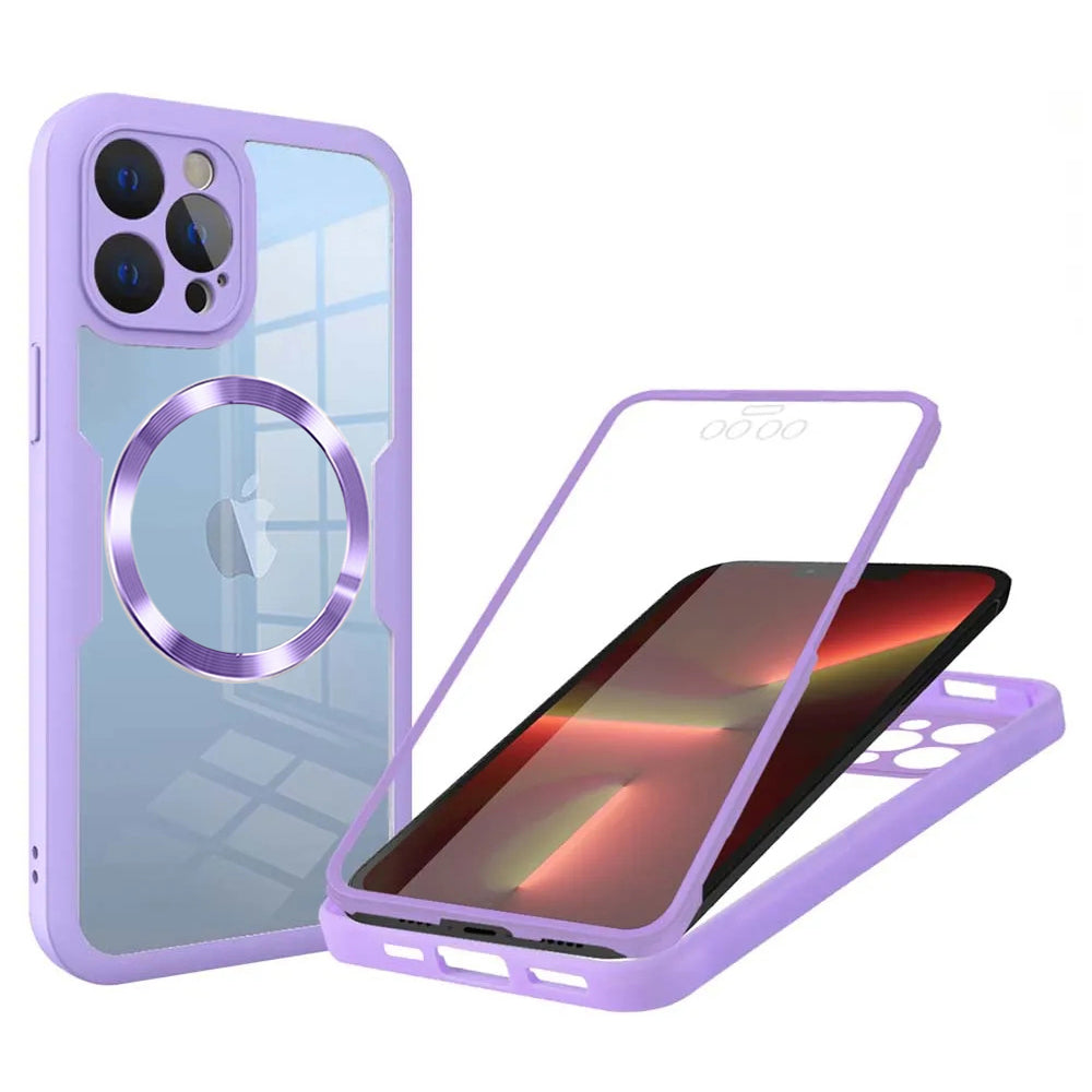Capa MagSafe para Apple iPhone 13 Pro, Techsuit, ColorVerse 360, Roxo