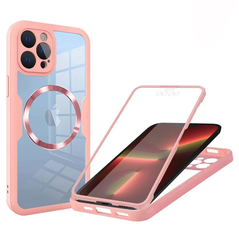 Capa MagSafe para Apple iPhone 13 Pro, Techsuit, ColorVerse 360, Rosa