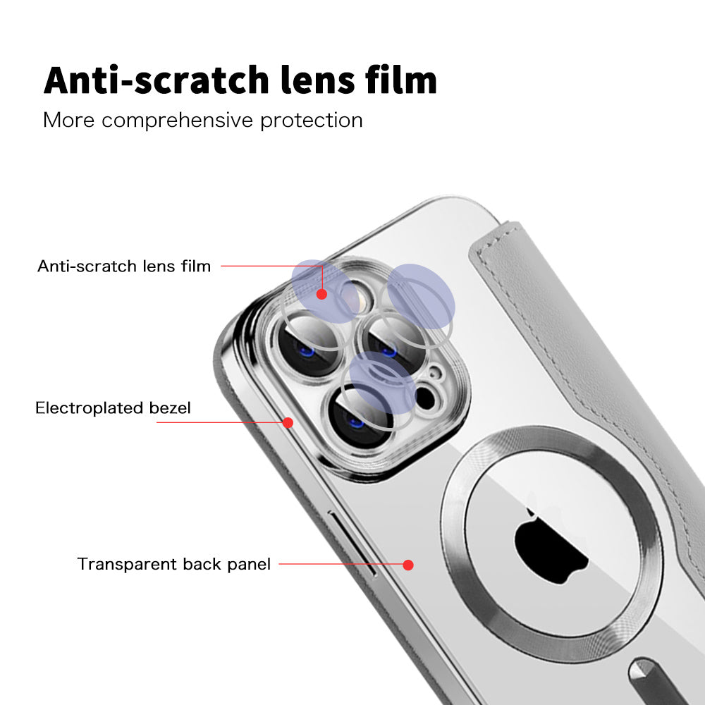 Capa MagSafe para Apple iPhone 13 Pro, Techsuit, SmartMag Book, Cinzento