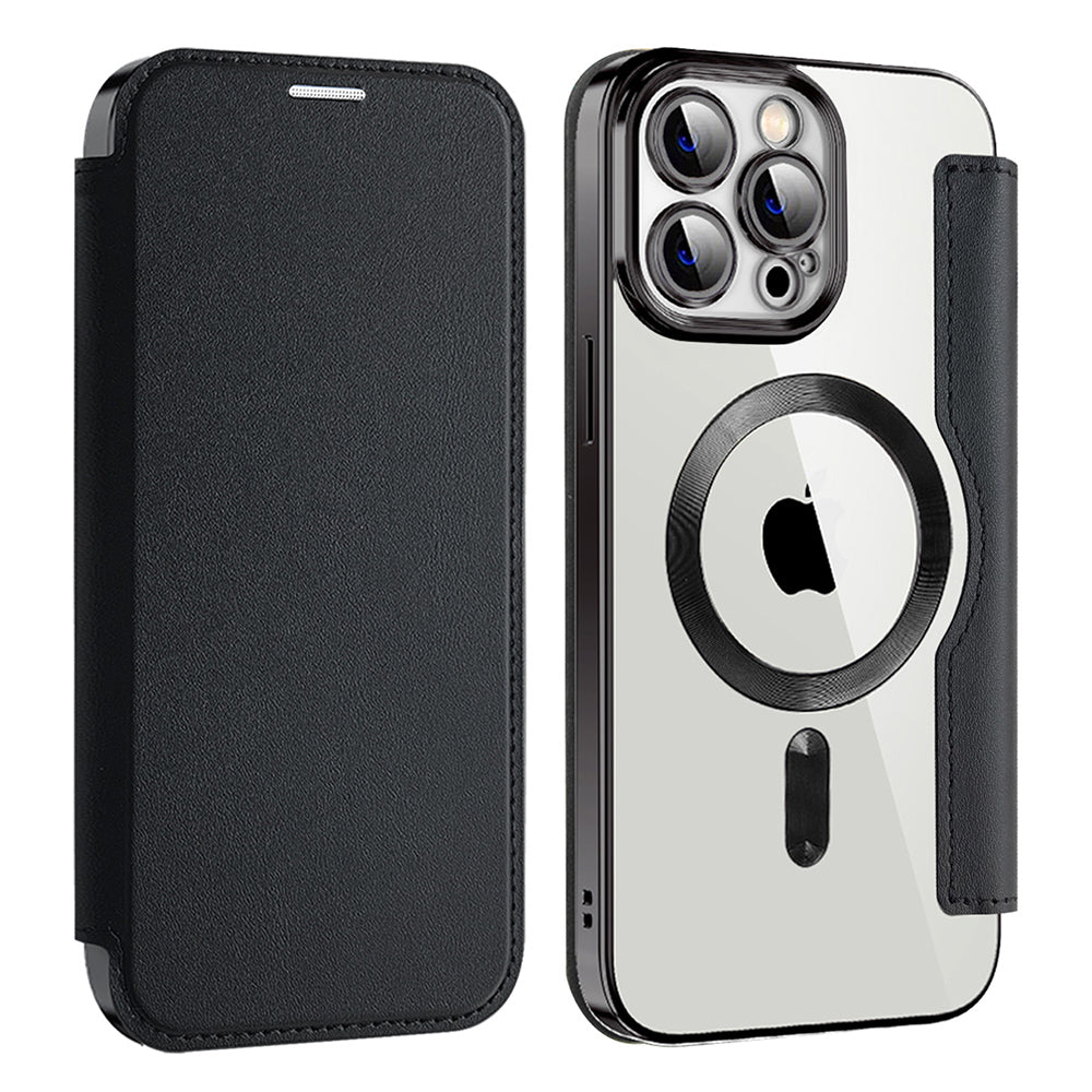 Capa MagSafe para Apple iPhone 13 Pro, Techsuit, SmartMag Book, Preta