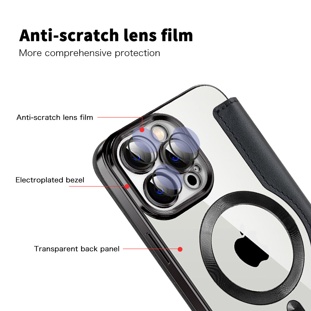 Capa MagSafe para Apple iPhone 13 Pro, Techsuit, SmartMag Book, Preta