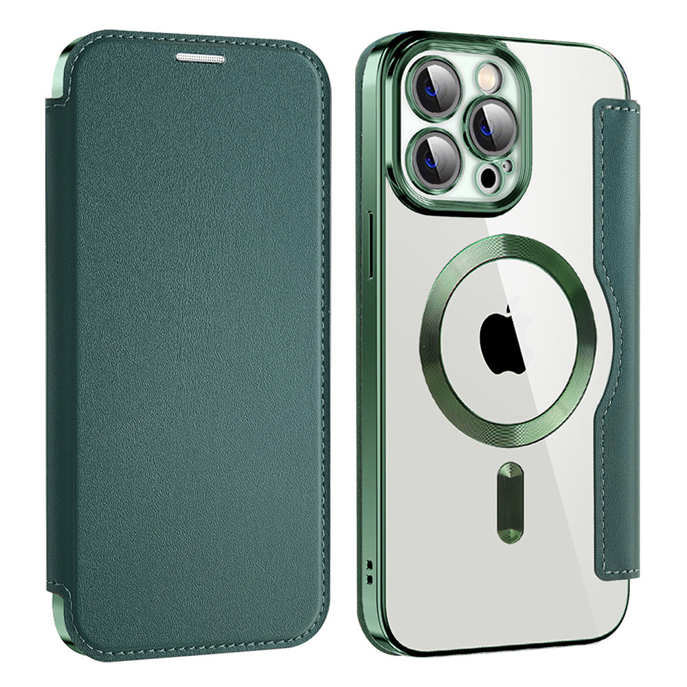 Capa MagSafe para Apple iPhone 13 Pro, Techsuit, SmartMag Book, Verde