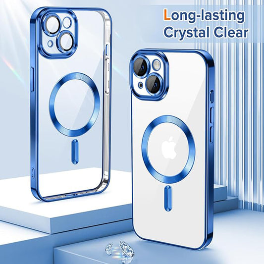 Capa MagSafe para Apple iPhone 13, Techsuit, Luxury Crystal, Azul Escuro