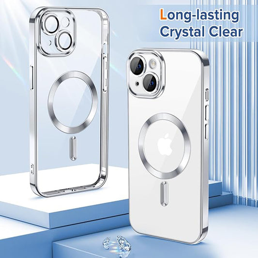 Capa MagSafe para Apple iPhone 13, Techsuit, Luxury Crystal, Prateada