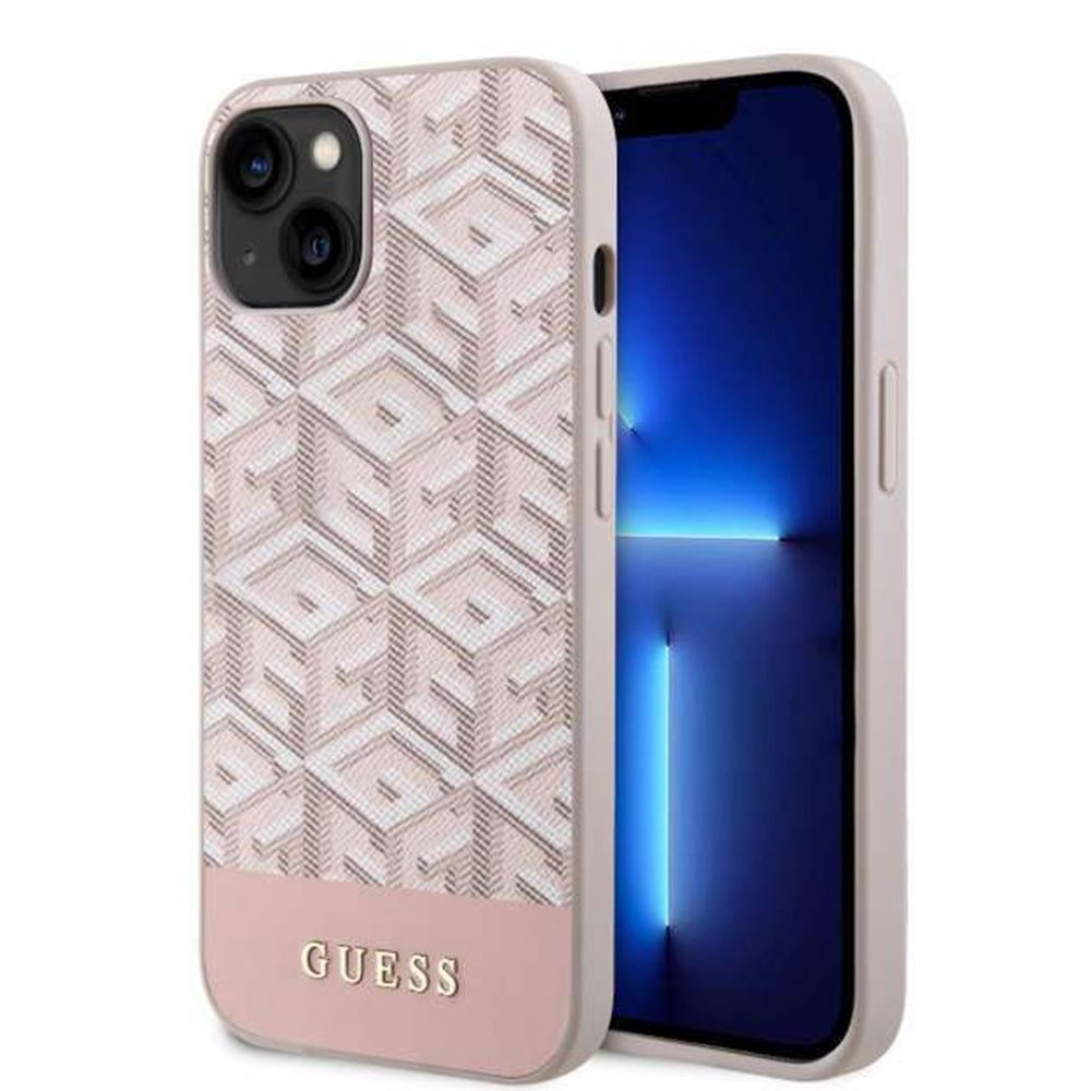 Capa MagSafe para Apple iPhone 14, Guess, GCube Stripes, Rosa