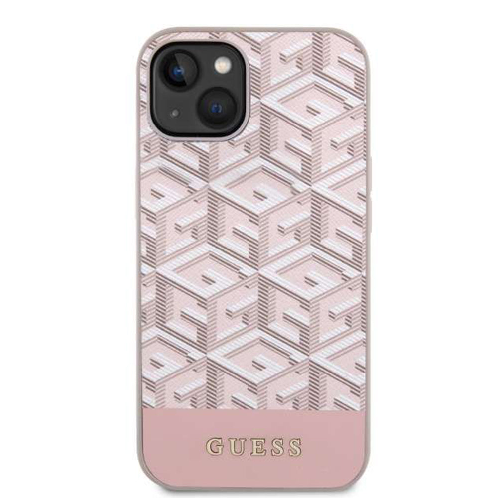 Capa MagSafe para Apple iPhone 14, Guess, GCube Stripes, Rosa