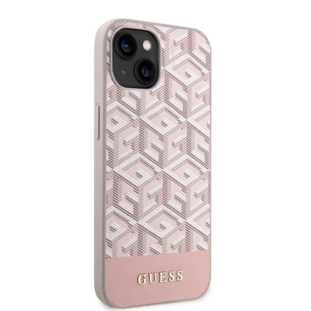 Capa MagSafe para Apple iPhone 14, Guess, GCube Stripes, Rosa