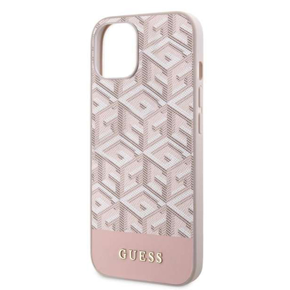 Capa MagSafe para Apple iPhone 14, Guess, GCube Stripes, Rosa
