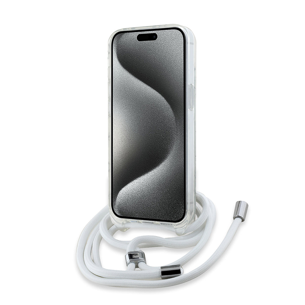 Capa MagSafe para Apple iPhone 14, Karl Lagerfeld, IML Crossbody Choupette's Head com Alça, Transparente
