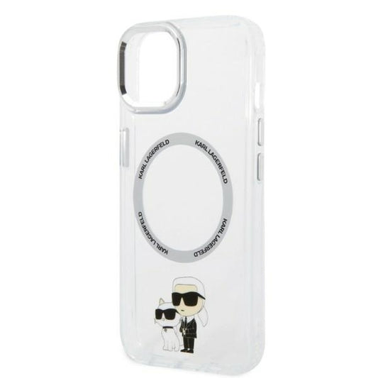 Capa MagSafe para Apple iPhone 14 Plus, Karl Lagerfeld, Ikonik Karl & Choupette, Transparente