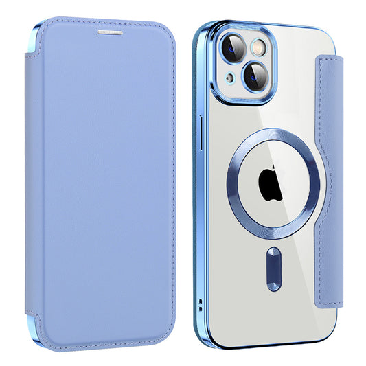 Capa MagSafe para Apple iPhone 14 Plus, Techsuit, SmartMag Book, Azul