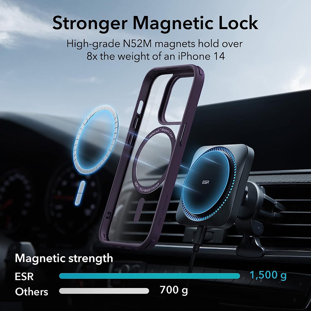 Capa MagSafe para Apple iPhone 14 Pro, ESR, Classic Hybrid, Roxo Transparente