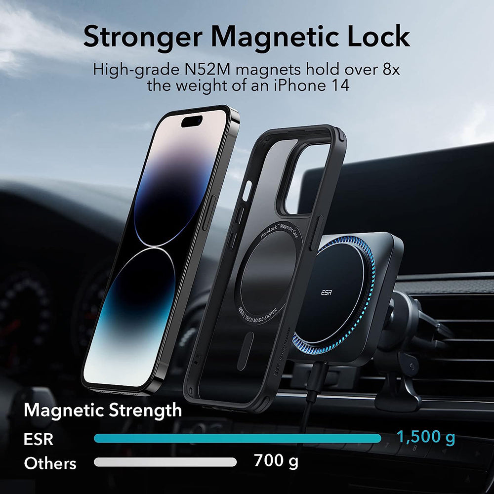 Capa MagSafe para Apple iPhone 14 Pro, ESR, Classic Hybrid, Preto Satinado