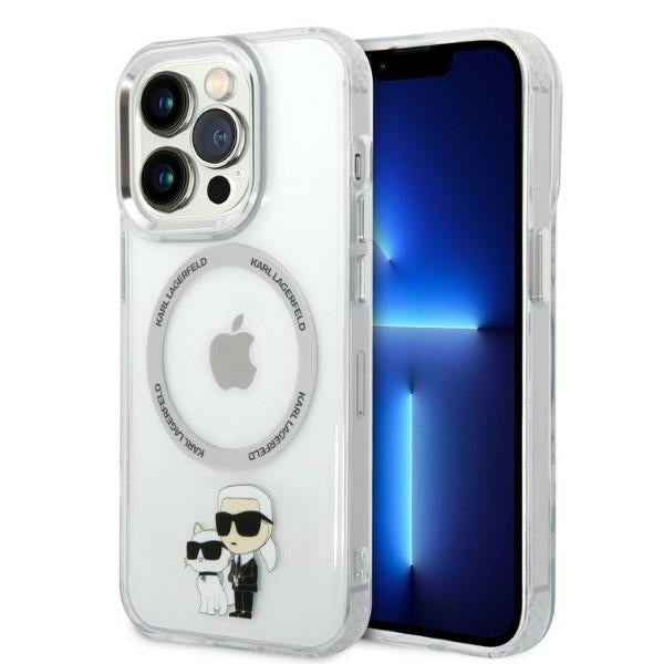 Capa MagSafe para Apple iPhone 14 Pro, Karl Lagerfeld, Ikonik Karl & Choupette, Transparente