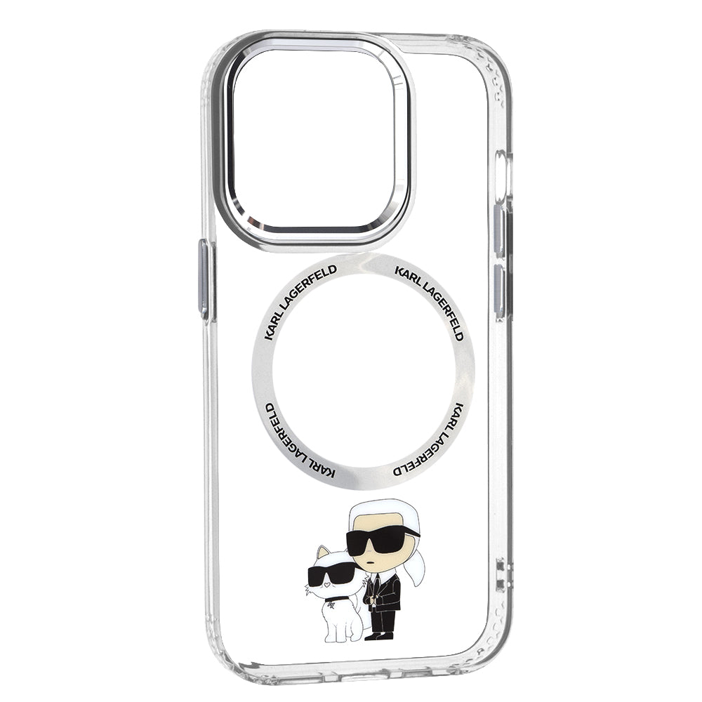 Capa MagSafe para Apple iPhone 14 Pro, Karl Lagerfeld, Ikonik Karl & Choupette, Transparente