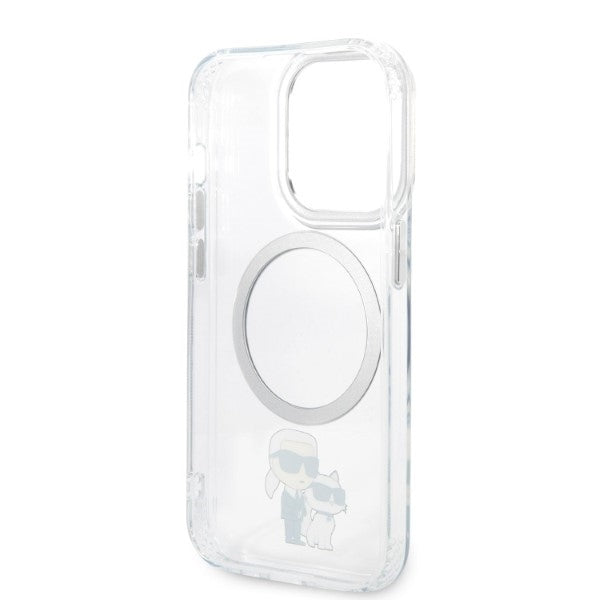 Capa MagSafe para Apple iPhone 14 Pro, Karl Lagerfeld, Ikonik Karl & Choupette, Transparente