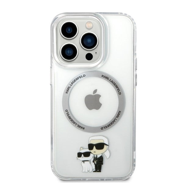 Capa MagSafe para Apple iPhone 14 Pro, Karl Lagerfeld, Ikonik Karl & Choupette, Transparente