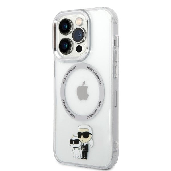Capa MagSafe para Apple iPhone 14 Pro, Karl Lagerfeld, Ikonik Karl & Choupette, Transparente