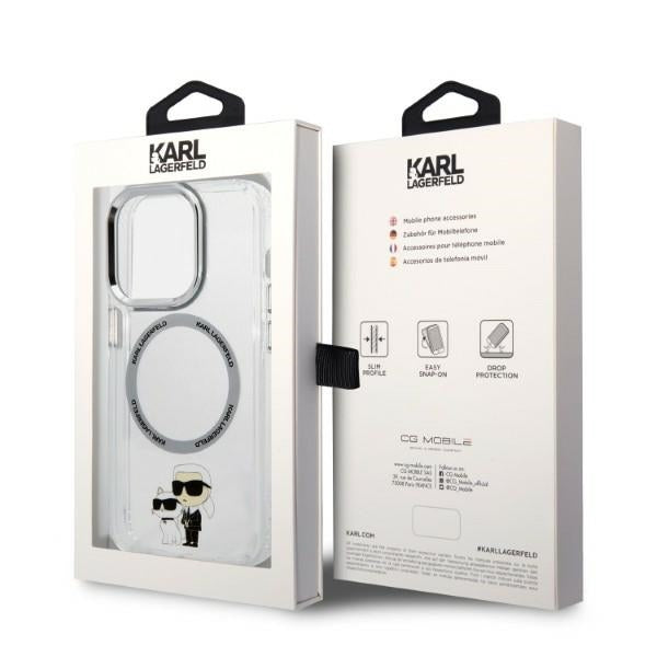 Capa MagSafe para Apple iPhone 14 Pro, Karl Lagerfeld, Ikonik Karl & Choupette, Transparente