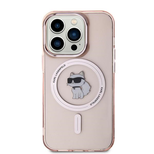 Capa MagSafe para Apple iPhone 14 Pro Max, Karl Lagerfeld, IML Choupette, Rosa