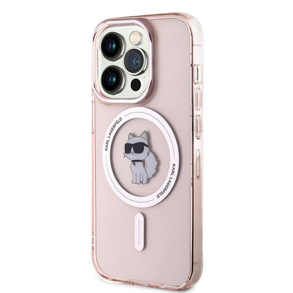 Capa MagSafe para Apple iPhone 14 Pro Max, Karl Lagerfeld, IML Choupette, Rosa