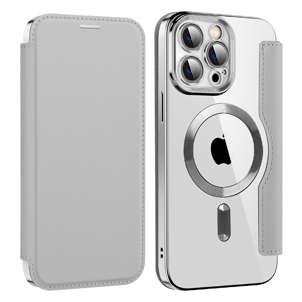 Capa MagSafe para Apple iPhone 14 Pro Max, Techsuit, SmartMag Book, Cinzento
