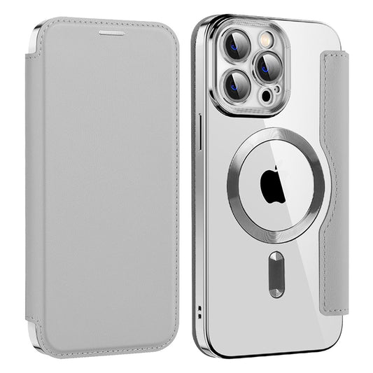 Capa MagSafe para Apple iPhone 14 Pro Max, Techsuit, SmartMag Book, Cinzento
