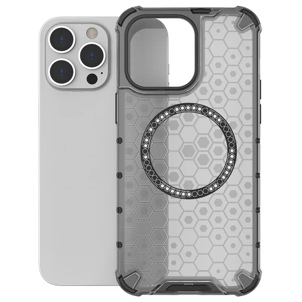 Capa MagSafe para Apple iPhone 14 Pro, Techsuit, HoneyComb Shield, Branca